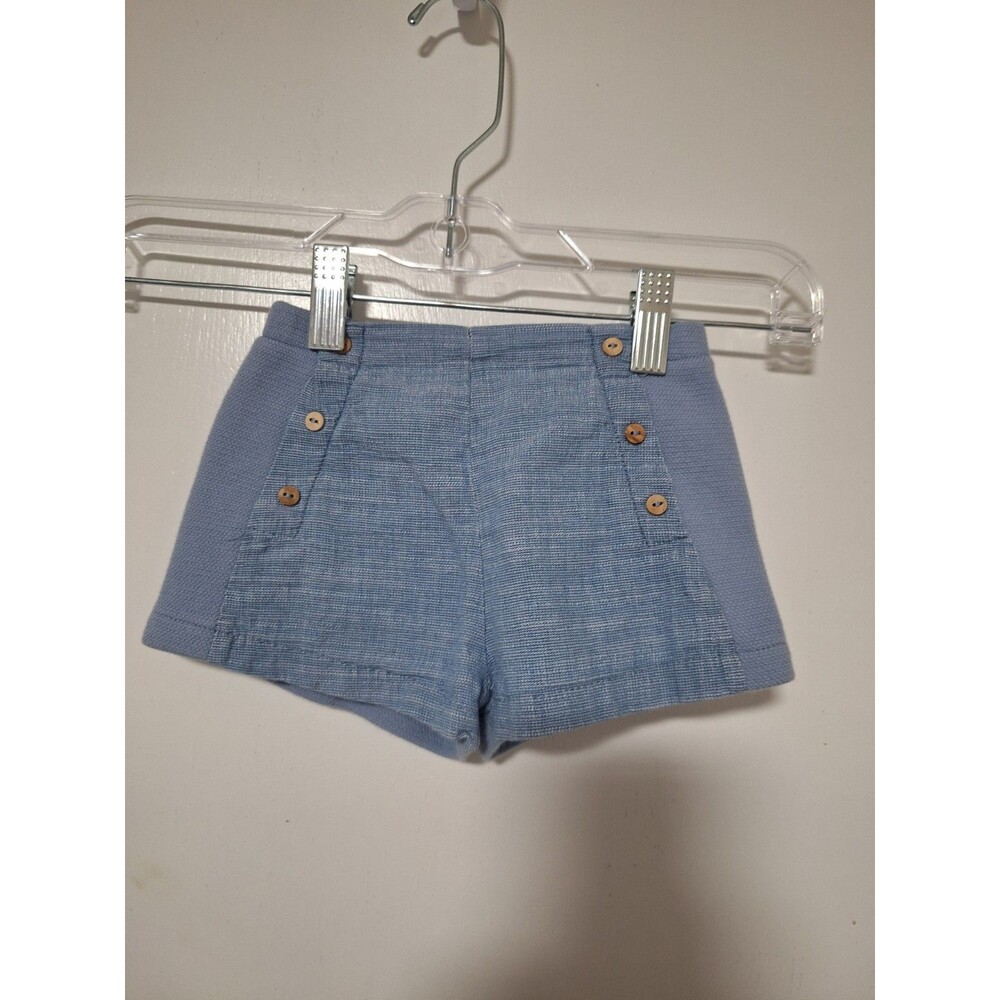 Zara Baby Vintage Style Blue Sailor Shorts 12-18 Months High Waisted Nautical...